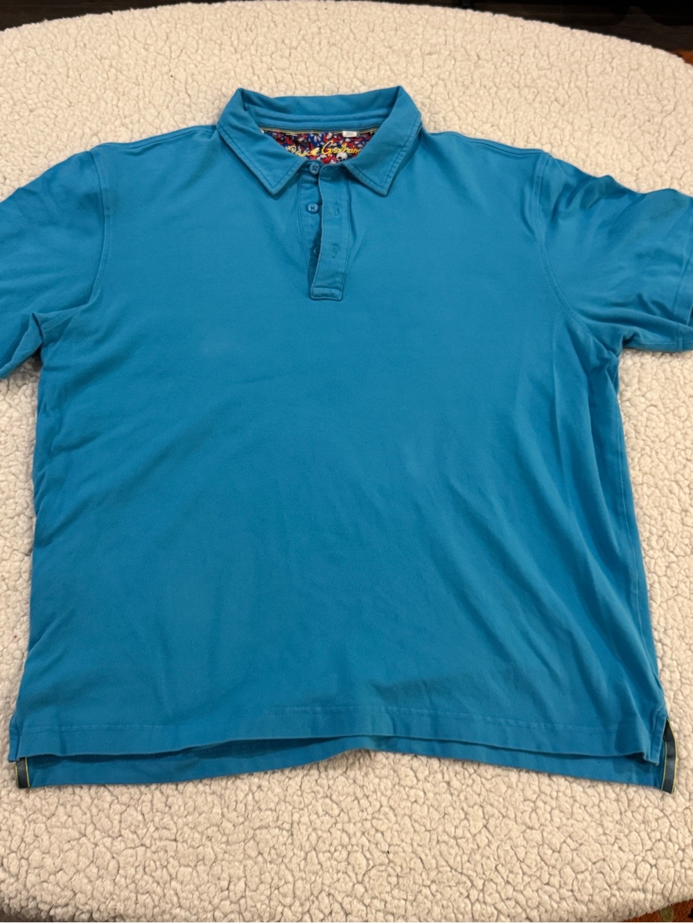 Robert Graham Men's Turquoise Blue Polo Shirt
